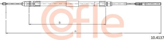 Трос ручника (тросик ручного тормоза) Cofle. Артикул 92.10.4137