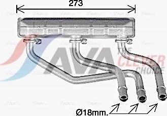 Радиатор отопителя (печки) AVA для BMW X6 I (E71) 2008-2014. Артикул BW6599