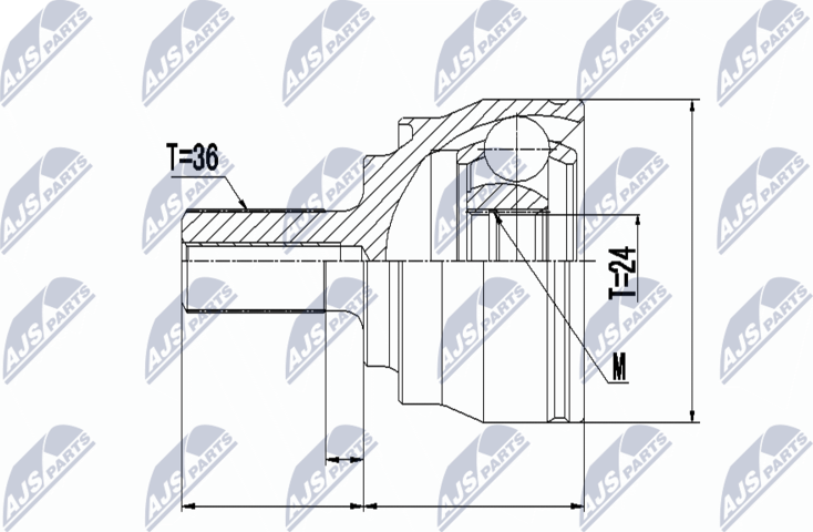 Шрус внутренний (граната) NTY. Артикул NPZ-VV-020