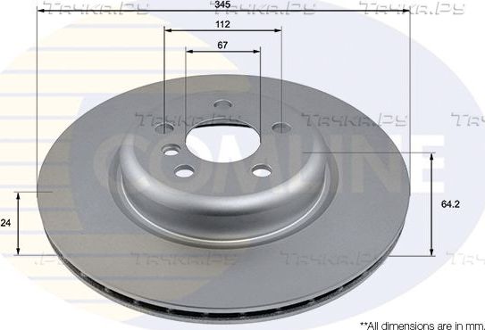 Тормозной диск Comline COATED задний для BMW 7 VI (G11/G12) 2015-2026. Артикул ADC4063V