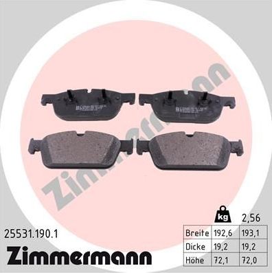 Тормозные колодки Zimmermann. Артикул 25531.190.1