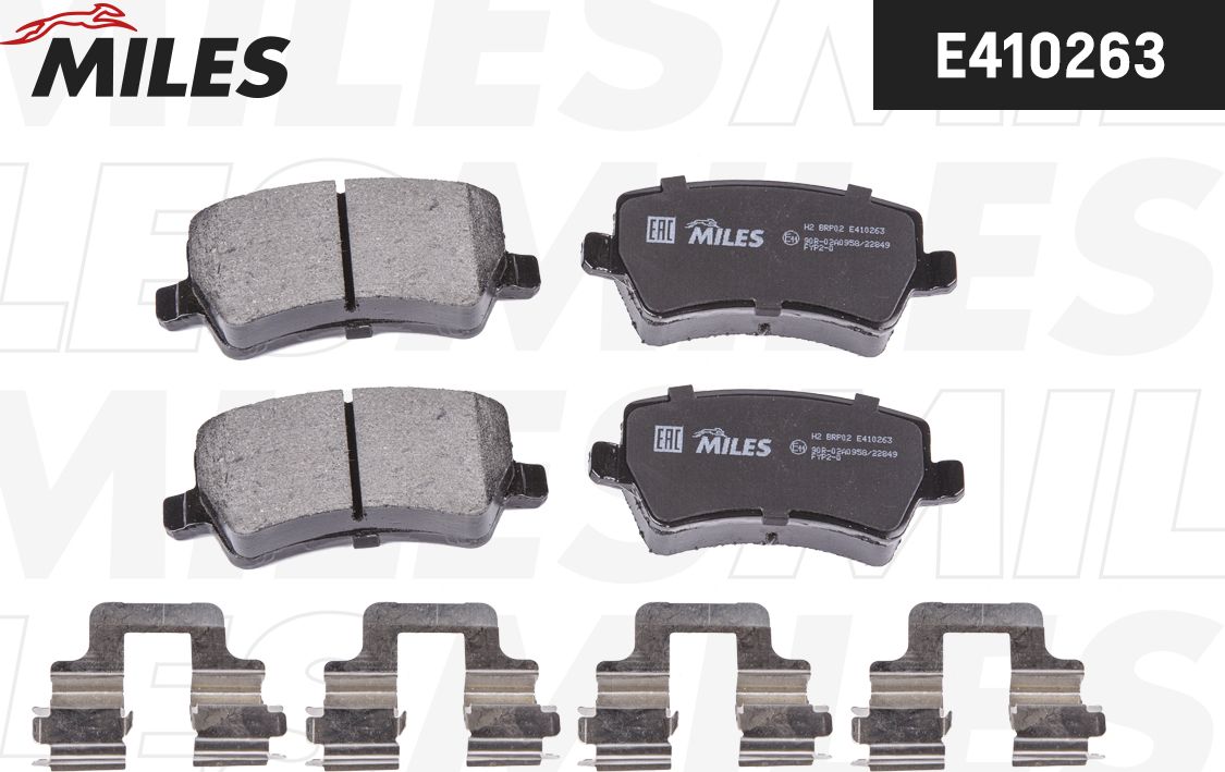 Тормозные колодки Miles (Low-Metallic). Артикул E410263
