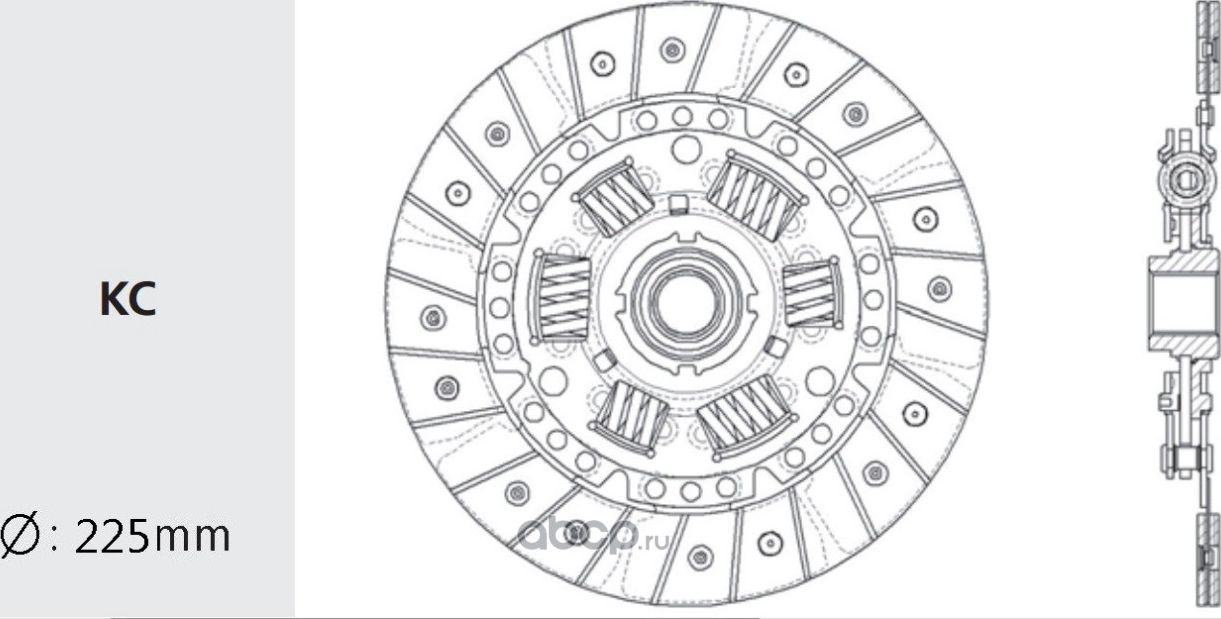 Диск сцепления TOYOTA Camry,Carina,Celica (225мм) VALEO PHC Valeo. Артикул TY30