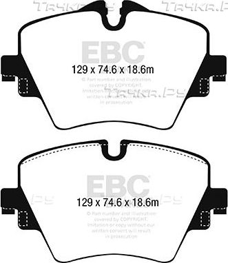Тормозные колодки EBC Brakes передние для MINI Countryman II (F60) 2016-2026. Артикул DP42245R