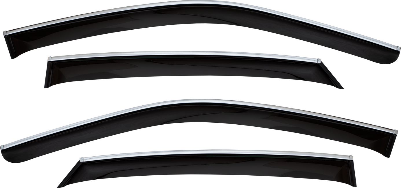 Дефлекторы Chromex для окон (c хром. молдингом) для Geely Tugella FY11 2020-2023 кроссовер. Артикул CHROMEX.63042