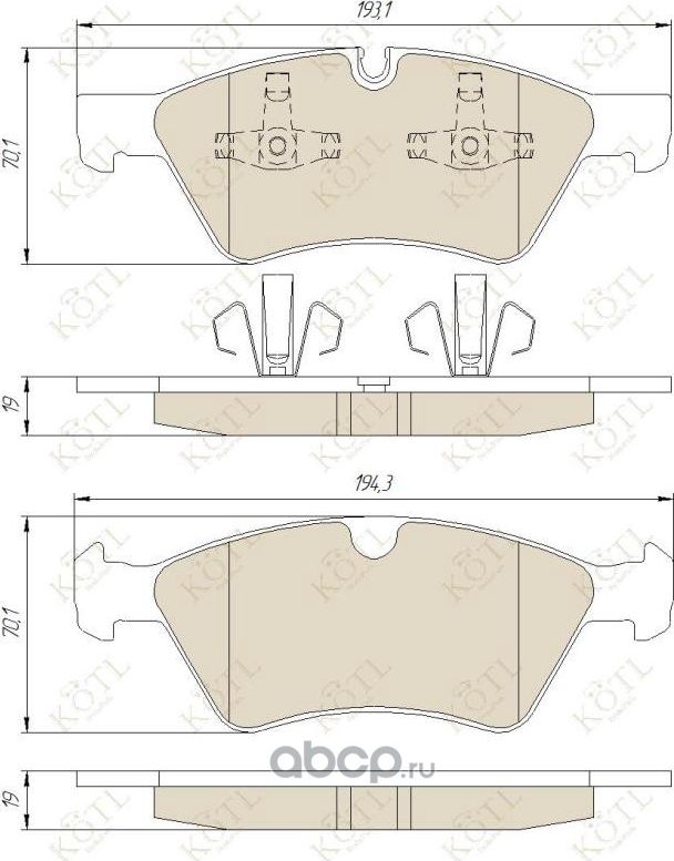Колодки тормозные дисковые передние к-т MERCEDES W164 (ML)/X164 (GL)/W211/W251 04> (Kotl). Артикул 1642kt