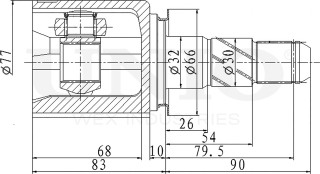 ШРУС внутренний (Unio). Артикул CVJ-30178