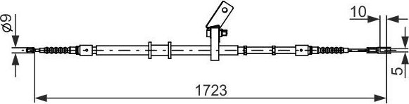 Трос ручника (тросик ручного тормоза) Bosch. Артикул 1 987 482 268