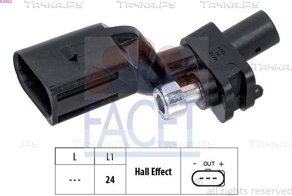 Датчик положения коленвала Facet Made in Italy - OE Equivalent для Volkswagen Touran I 2003-2010. Артикул 9.0552