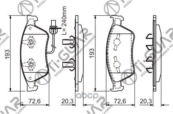 Тормозные колодки (TI-Guar). Артикул TG0351