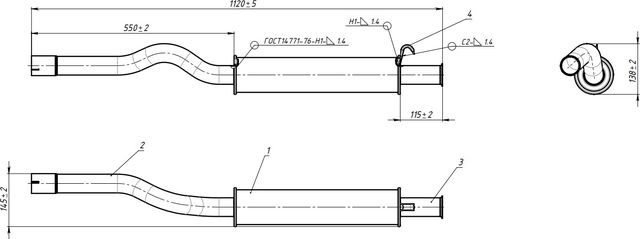 Глушитель Trialli (алюминий / сталь) для Audi 80 V (B4) 1991-1996. Артикул EAM 0316
