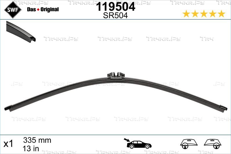 Щетка стеклоочистителя (дворник) SWF задняя для Volkswagen Golf V 2003-2009. Артикул 119504