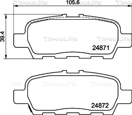 Тормозные колодки Mintex задние для Nissan Murano Z52 2016-2026. Артикул MDB3026