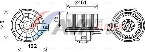 Вентилятор, мотор печки (отопителя) салона AVA. Артикул KA8235