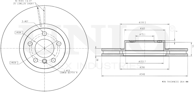 Диск тормозной (Unio). Артикул BRD-20254