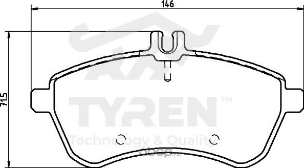 Колодки тормозные (Tyren). Артикул TYR1215581