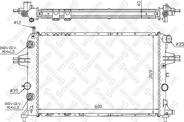 Радиатор охлаждения двигателя Stellox для Opel Astra G 1998-2005. Артикул 10-25387-SX
