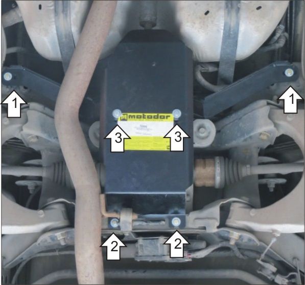 Защита Мотодор для зад. дифференциала Cadillac SRX II 2009-2016. Артикул 13505