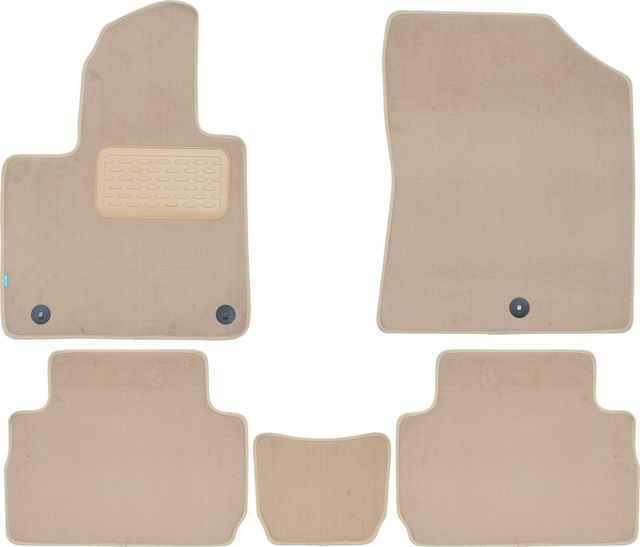 Коврики текстильные Klever Premium для салона Hyundai Santa Fe IV 5 мест рестайлинг 2021-2026 БЕЖЕВЫЕ. Артикул KLEVER0402007522112kh