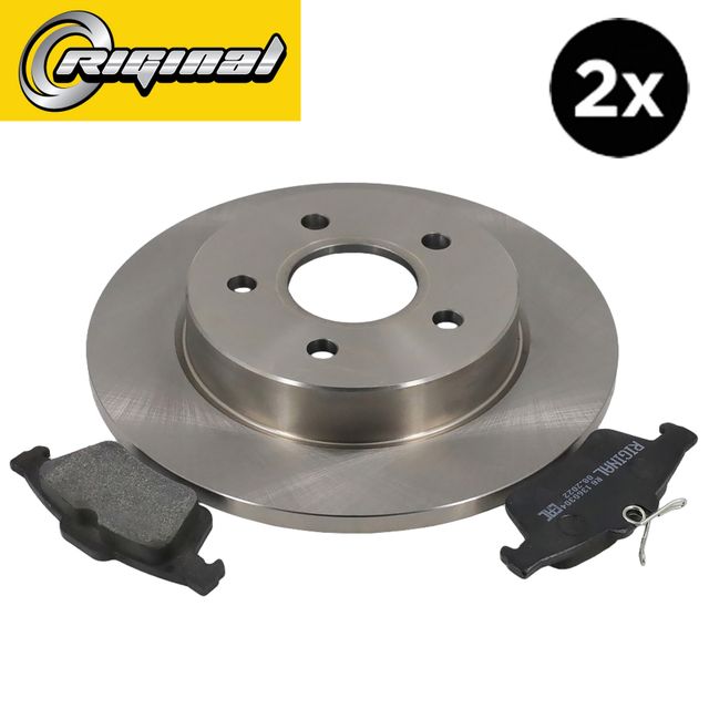 Диски тормозные с колодками задние комплект (Riginal). Артикул RGDF4372KIT