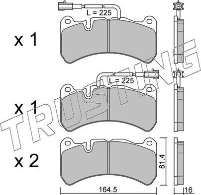 Тормозные колодки Trusting передние для Alfa Romeo Giulia II (952) 2015-2026. Артикул 1201.2