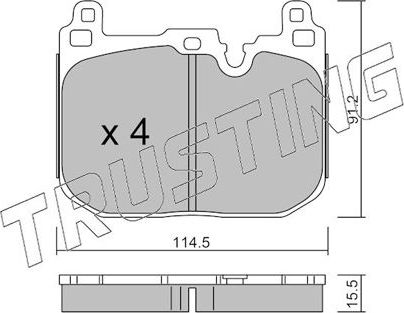 Тормозные колодки Trusting передние для MINI Clubman II (F54) 2014-2026. Артикул 1039.4