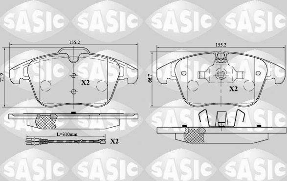 Тормозные колодки Sasic. Артикул 6210039