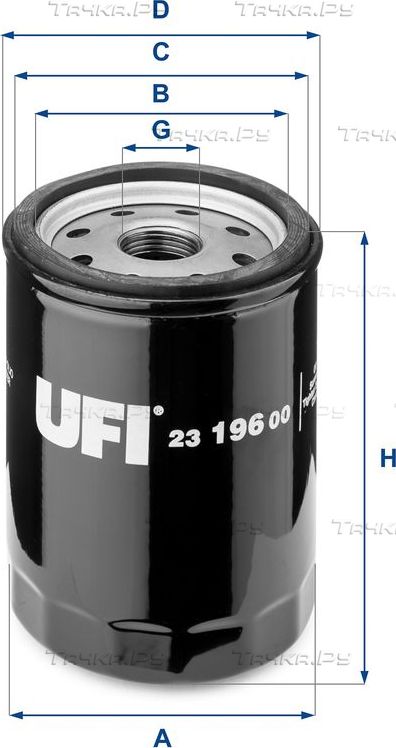 Масляный фильтр UFI для Innocenti Elba 1994-1996. Артикул 23.196.00