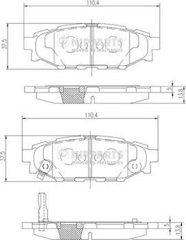 Тормозные колодки Nipparts задние для Subaru XV I 2012-2017. Артикул N3617004