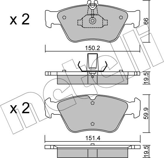 Тормозные колодки Metelli. Артикул 22-0219-0