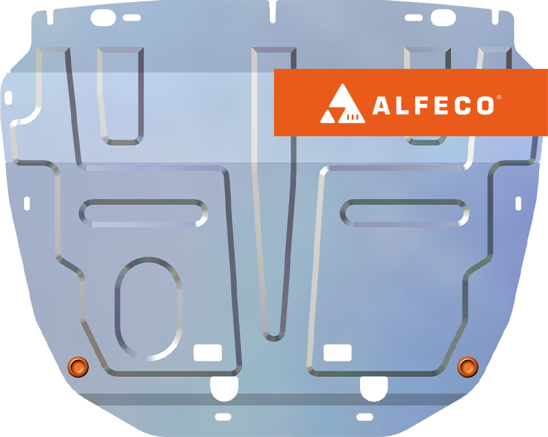 Защита алюминиевая Alfeco (4мм) для картера и КПП (большая) Chery Tiggo 4 2017-2026. Артикул ALF.02.18AL4