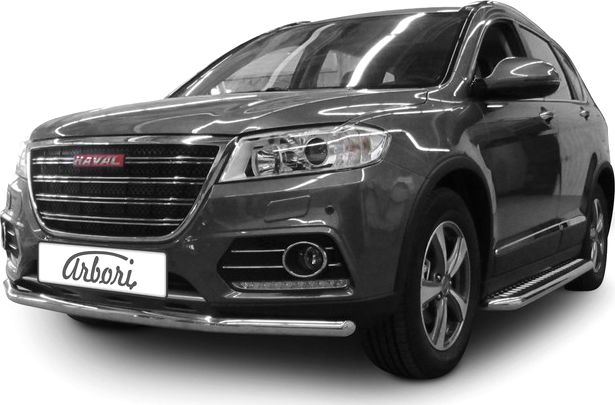 Защита Arbori переднего бампера d57 для Haval H6 2014-2020. Артикул AFZDAHAVH603