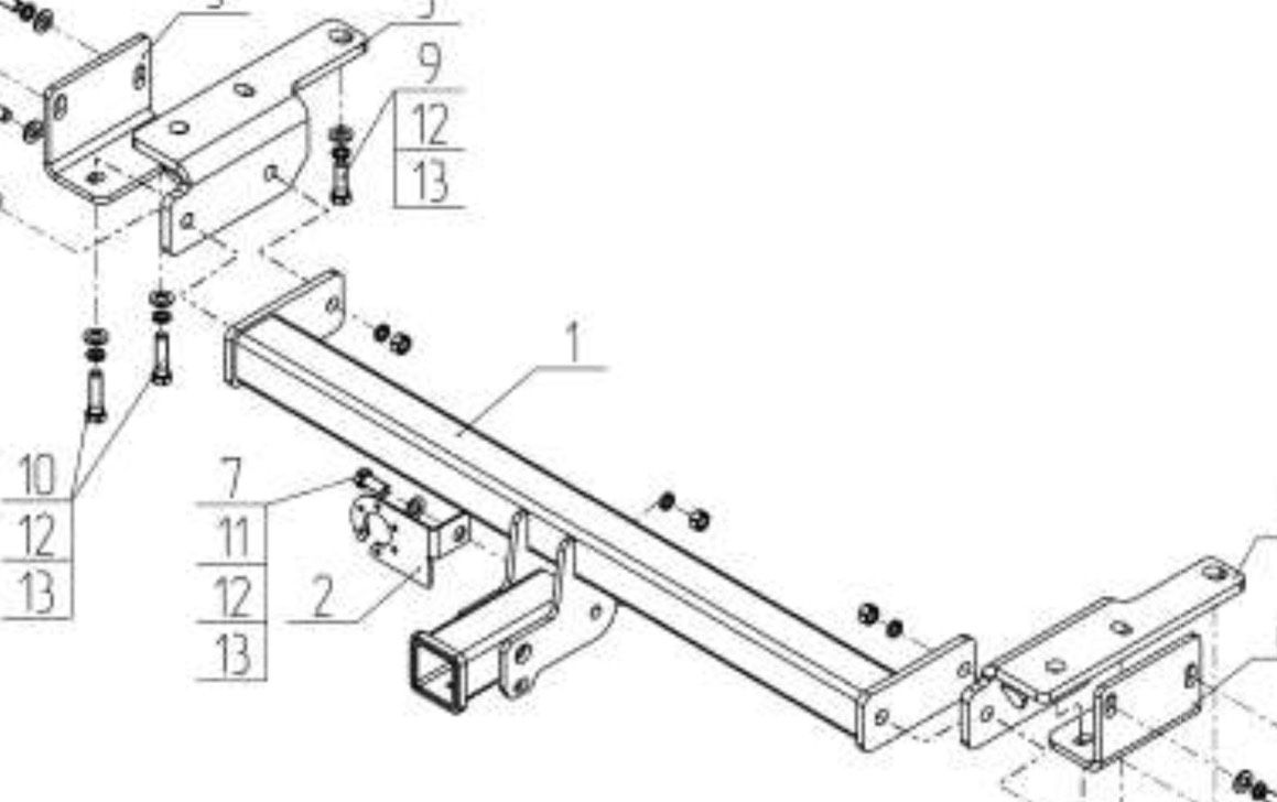 Фаркоп AvtoS для Lexus RX (AL20) 2015-2022  (Американский квадрат). Артикул LX 03B