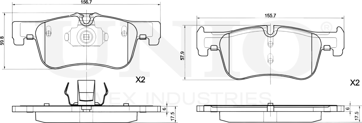 Колодки тормозные диск. передние BMW 1 (F20,F21) 11-, 2 (F22,F23) 14- (Unio). Артикул BRP-20317