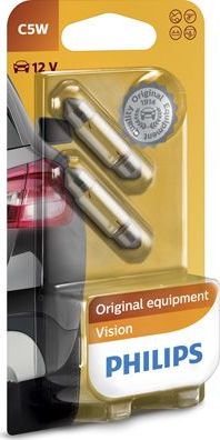C5W 12V-5W (SV8,5) (блистер 2шт.) Philips. Артикул 12844B2