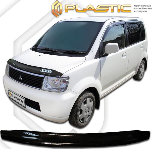 Дефлектор СА Пластик для капота (Classic черный) Mitsubishi eK Wagon 2001-2006. Артикул 2010010103798
