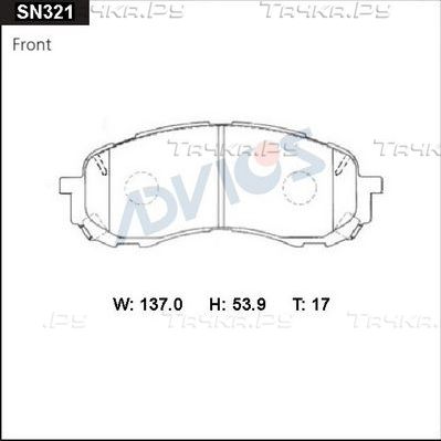 Тормозные колодки Advics. Артикул SN321