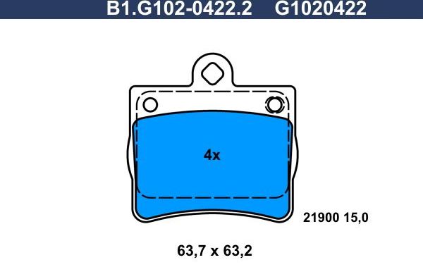 Тормозные колодки Galfer. Артикул B1.G102-0422.2