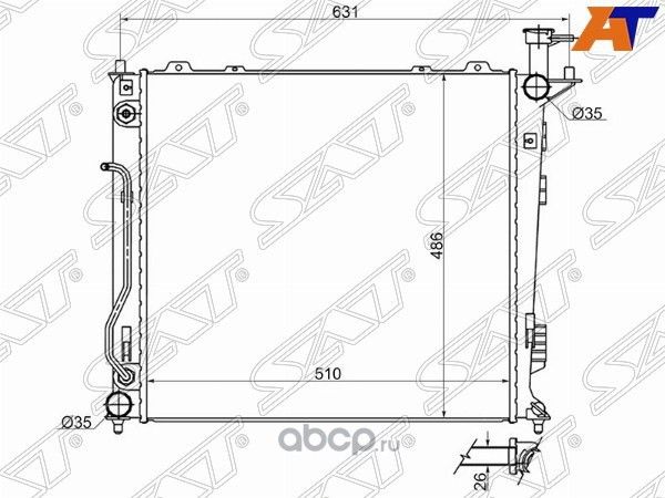 РАДИАТОР KIA SORENTO 2.2TD 09- (SAT). Артикул KI000509D