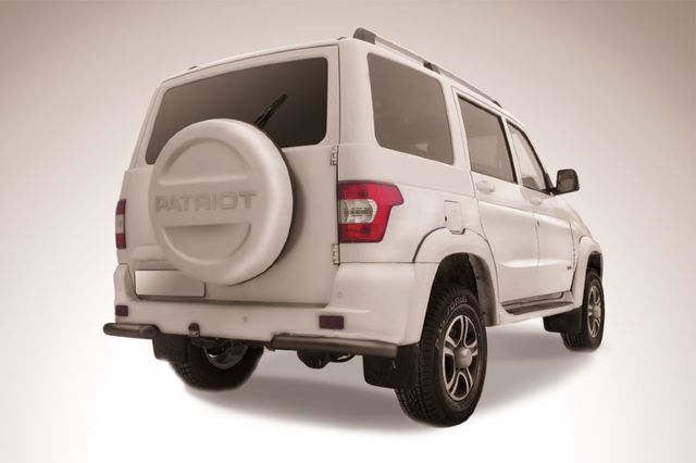 Защита Slitkoff задняя уголки d76 для УАЗ Patriot I рестайлинг 2014-2026 Черная. Артикул UP14-007B