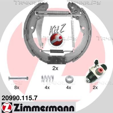 Тормозные колодки Zimmermann KIT Z задние для Volkswagen Caddy II 1995-2004. Артикул 20990.115.7