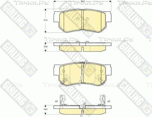 Тормозные колодки Girling задние для Kia Opirus I 2003-2011. Артикул 6132849