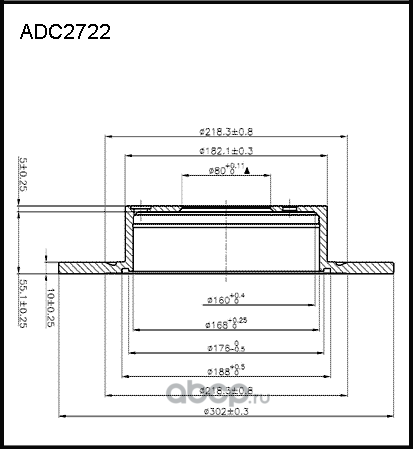 Диск тормозной | зад | (Allied Nippon). Артикул ADC2722