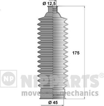 Пыльник рулевой рейки (комплект) Nipparts (термопласт). Артикул N2844023