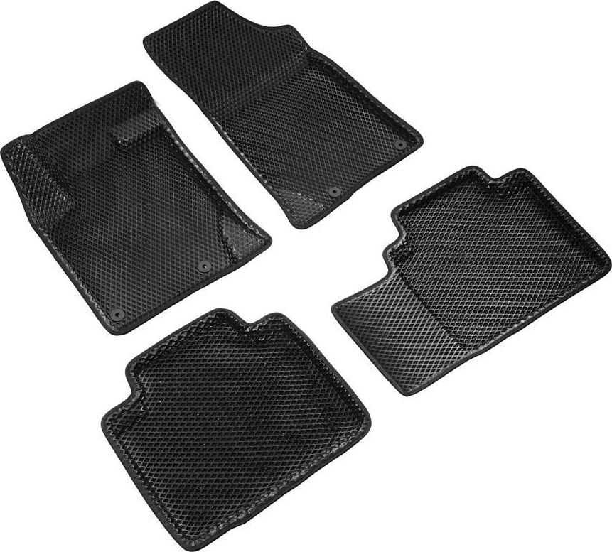 Коврики Seintex 3D EVA ромб для салона Geely Atlas Pro 2021-2026 ЧЕРНЫЕ. Артикул 317346