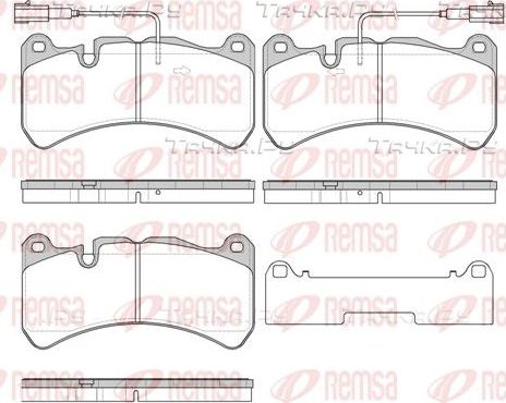 Тормозные колодки Remsa передние для Alfa Romeo Giulia II (952) 2015-2026. Артикул 1192.24