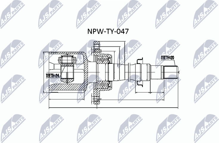 Шрус внутренний (граната) NTY. Артикул NPW-TY-047