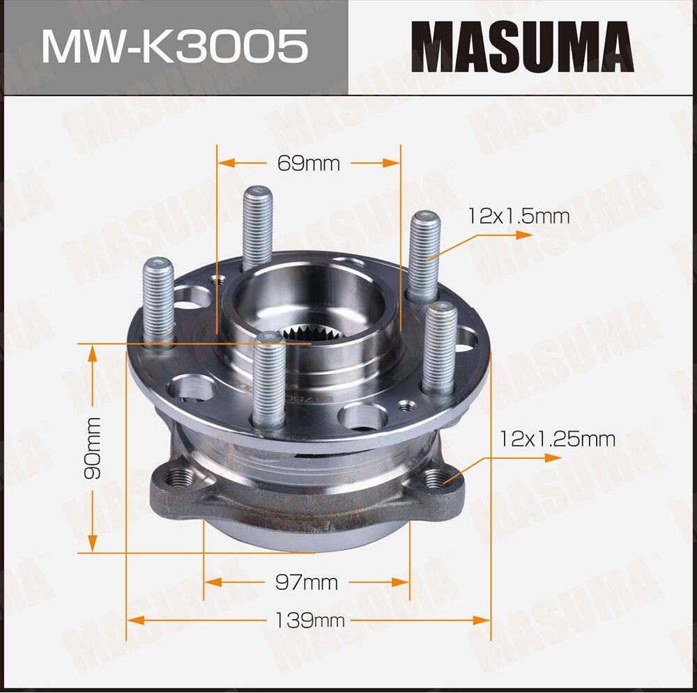 Ступичный подшипник (комплект) Masuma. Артикул MW-K3005