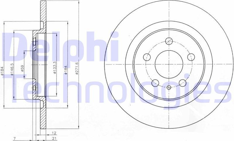 Тормозной диск Delphi. Артикул BG3741