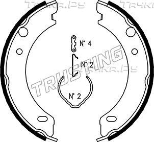 Тормозные колодки (стояночная тормозная система) Trusting задние для Volvo 780 1988-1990. Артикул 127.271K